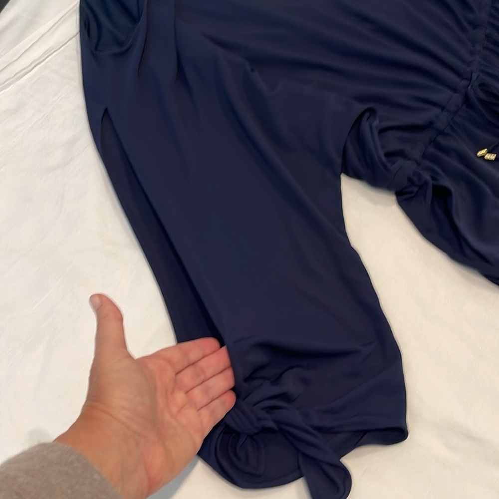 Lauren Ralph Lauren | Navy Split Sleeve Jumpsuit Sz XL - Picture 16 of 16